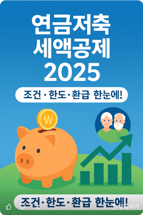 연금저축 세액공제 2025 조건 한도 환급 총정리