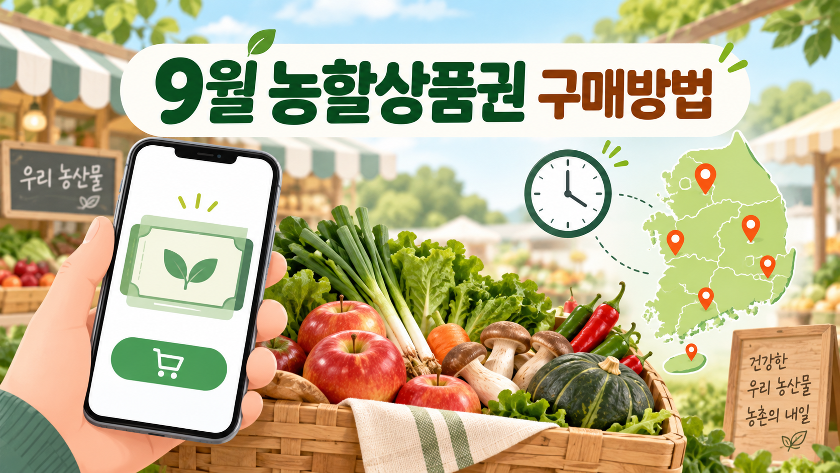 9월 농할상품권 구매방법과 지역별 구매시간 안내 이미지