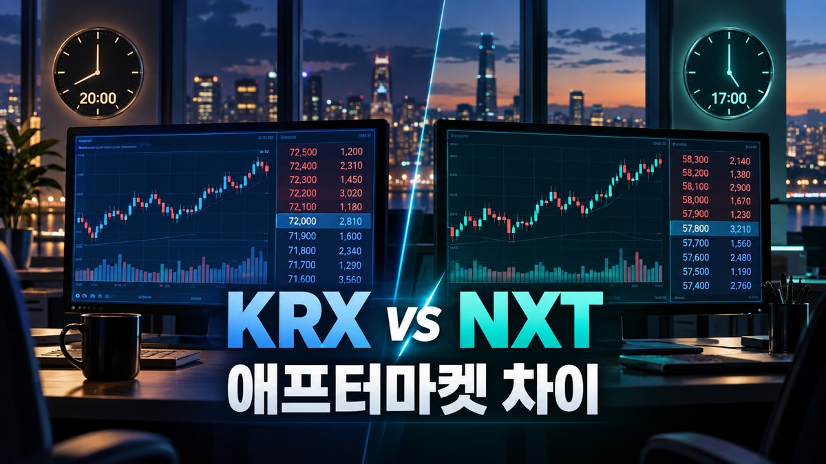 KRX NXT 애프터마켓 차이와 저녁 주식 주문 비교
