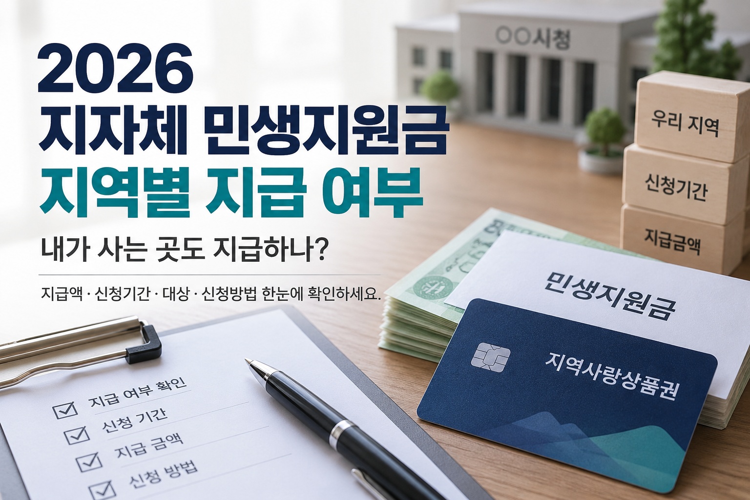 2026 지자체 민생지원금 지역별 지급 여부 확인 안내