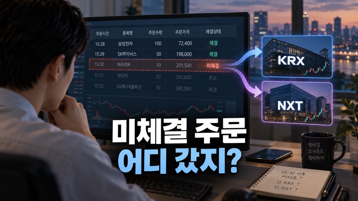 정규장 미체결 주문 애프터마켓 KRX NXT 처리 차이