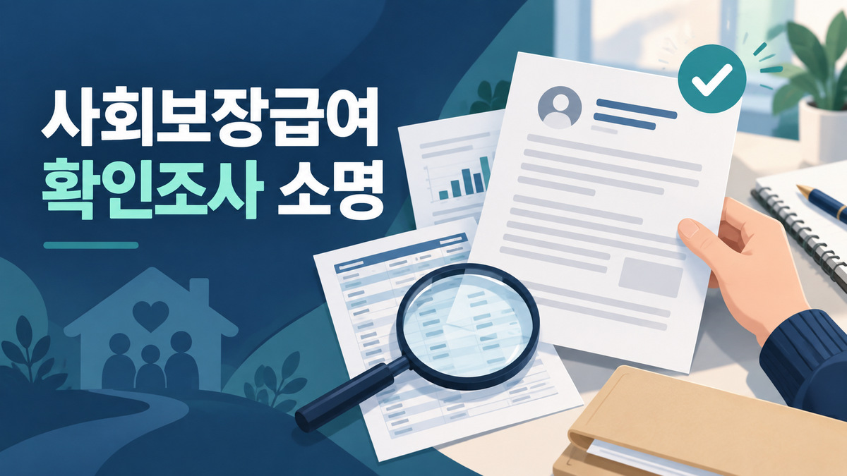 사회보장급여 확인조사 소명에 필요한 통지서와 증빙자료를 정리하는 모습