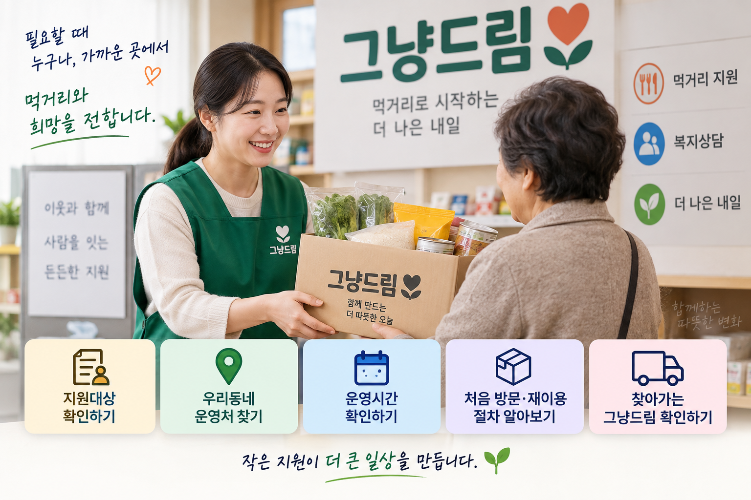 그냥드림 이용방법과 우리동네 운영처 확인 안내