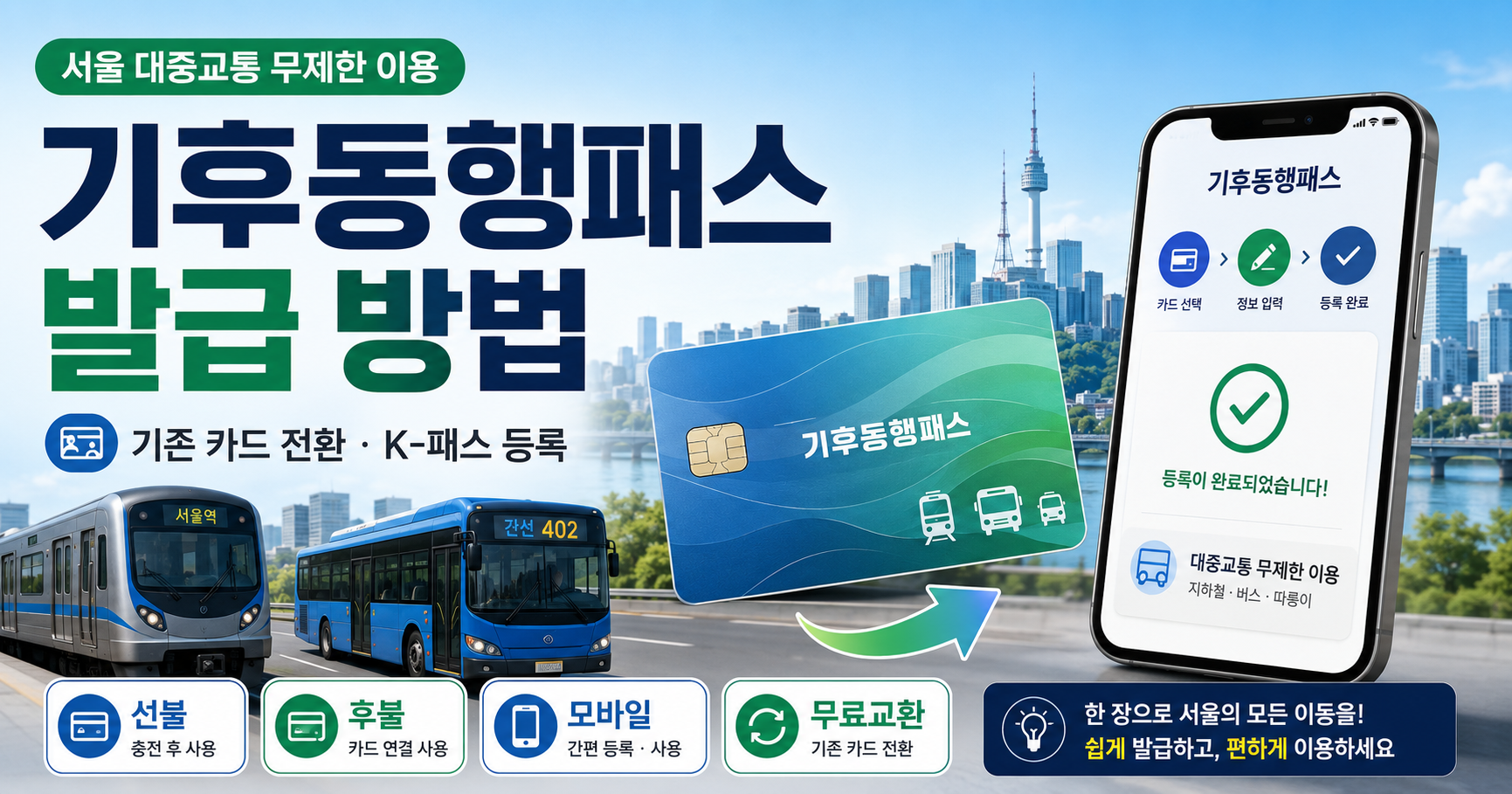 기후동행패스 발급 방법과 기존 카드 전환 안내