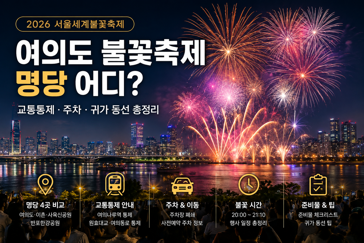 2026 여의도 불꽃축제 명당과 교통통제 안내