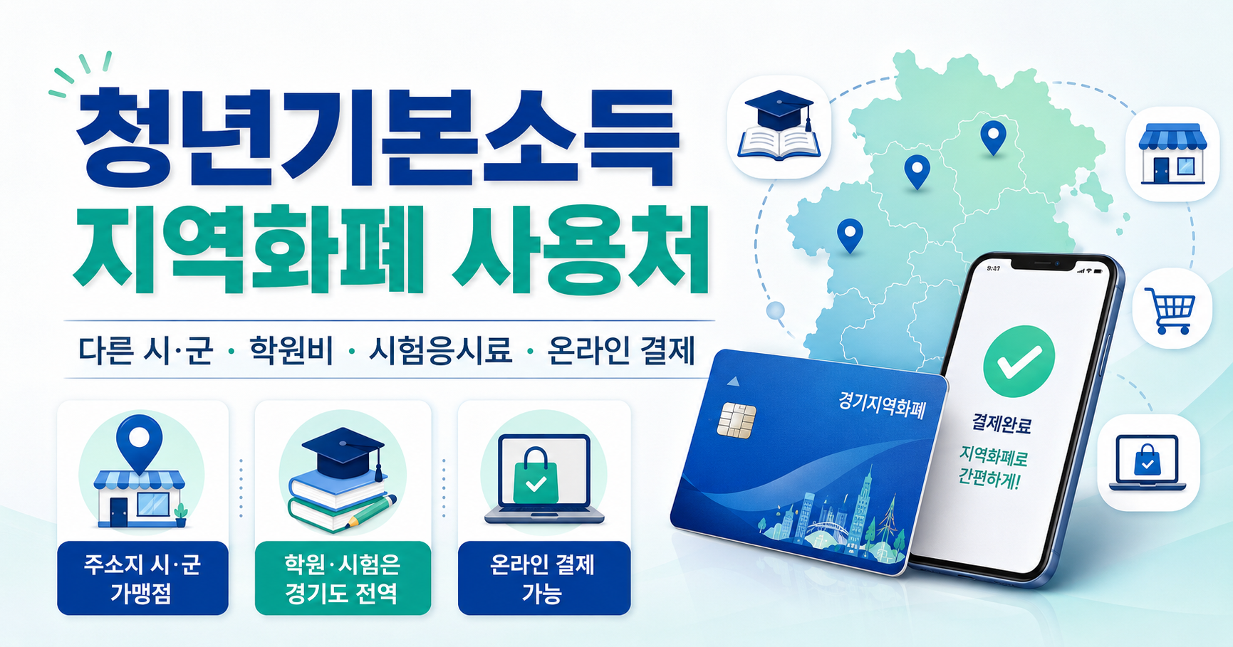 청년기본소득 지역화폐 사용처와 온라인 결제 안내