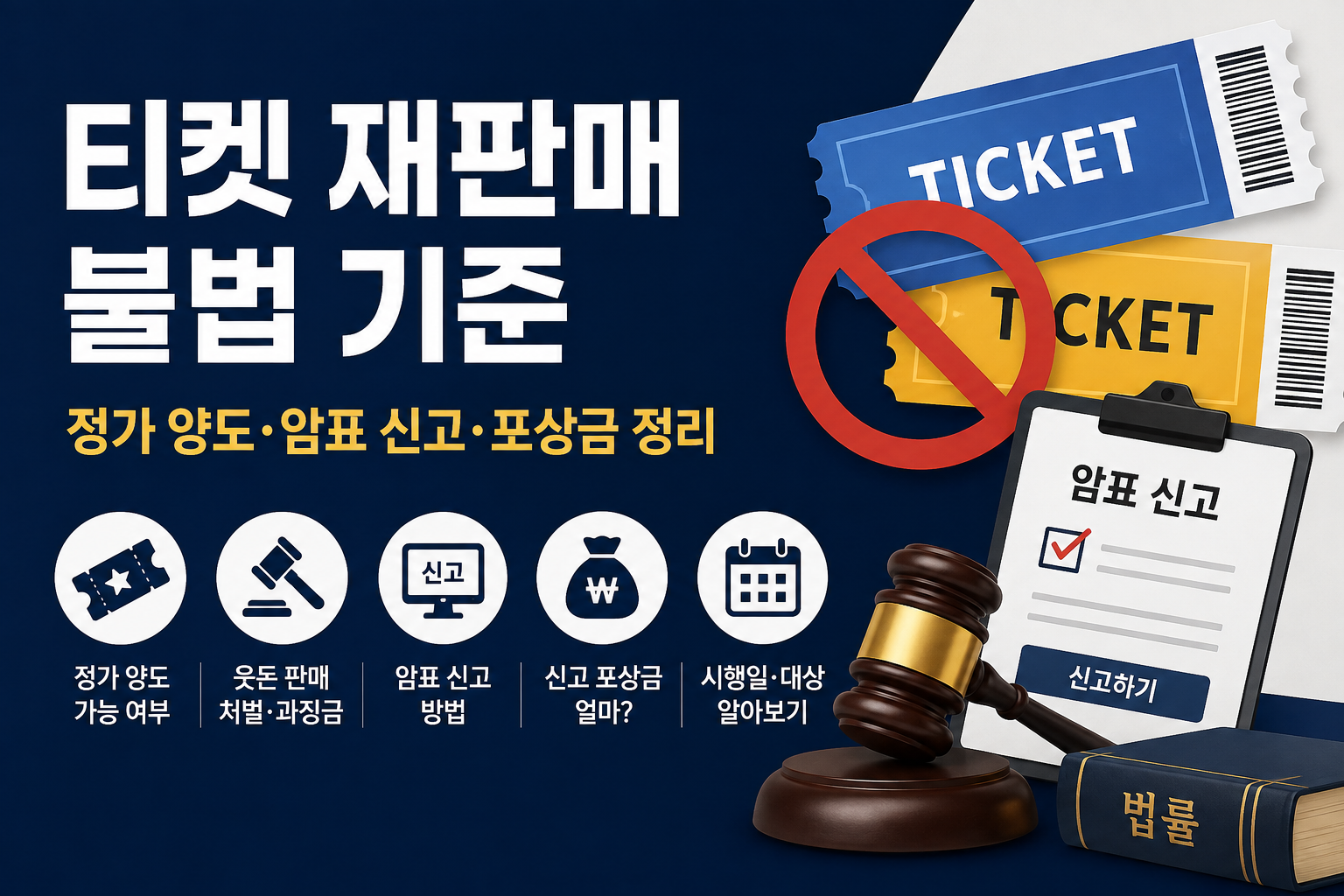 티켓 재판매 불법 기준과 정가 양도 암표 신고 안내