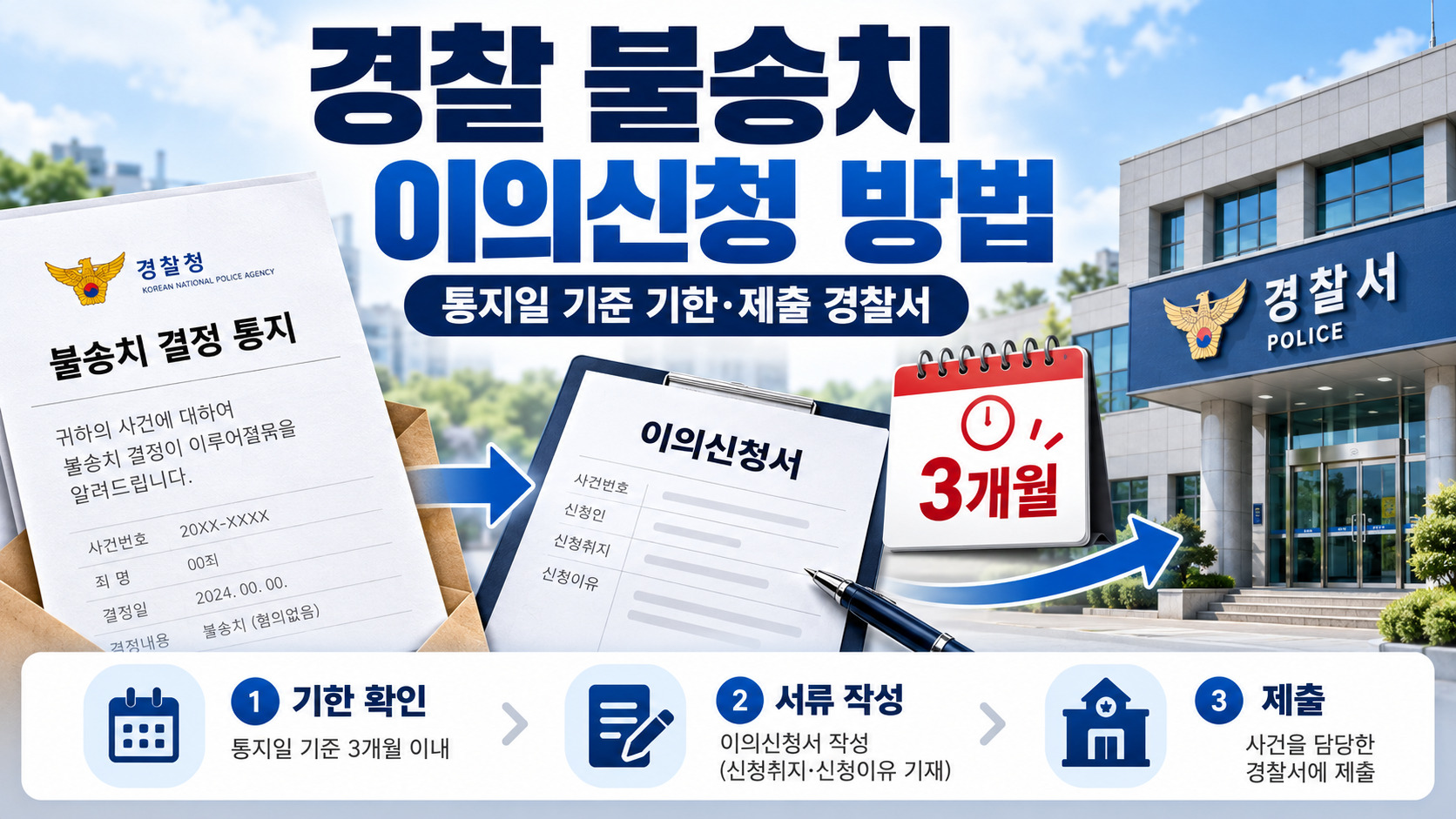경찰 불송치 이의신청 방법과 통지일 기준 3개월 기한, 이의신청서 작성 및 제출 경찰서 안내